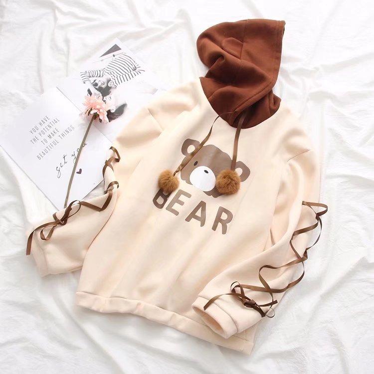 Áo khoác hoodie hình gấu dễ thương giá 290.000