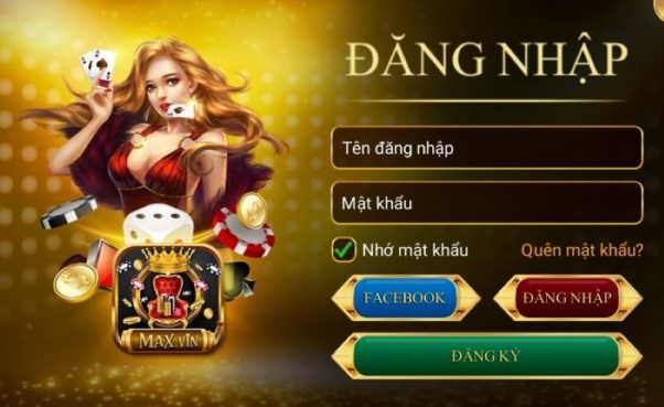 Điền tên cùng mật khẩu cá nhân để đăng nhập Max Vin